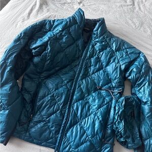 Women's Teal Quilted Puffer Jacket